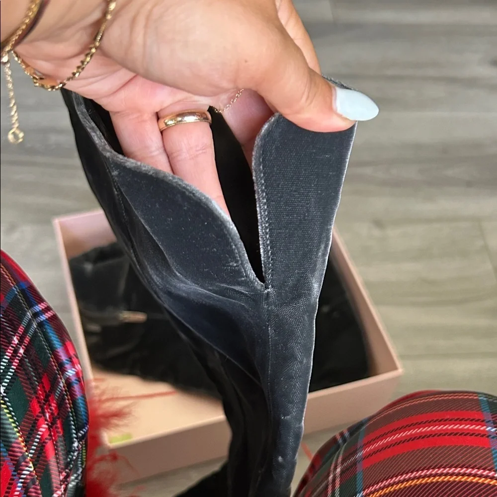 Gianvito Rossi Anthracite Velvet Knee Boots 36 NWT